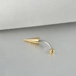 Golden Cone Ball Eyebrow Ring-8mm