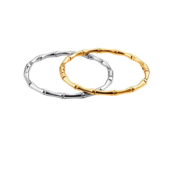 Wholesale Simple Style Bamboo Stainless Steel Plating Bangle