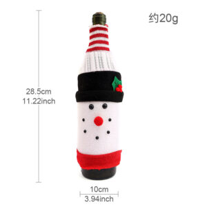 Knitted flannel cartoon wine bottle cover snowman