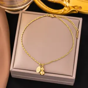 3 [AB10] Lucky Gourd Anklet / Gold