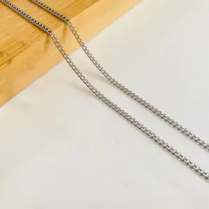 1.5mm Steel Color Curb Necklace / 50 5cm Extension Chain