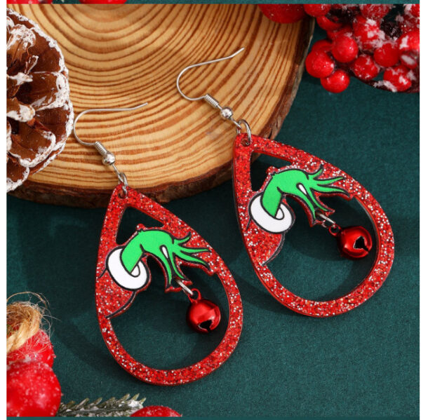 Wholesale Cartoon Santa Claus teardrop-shaped acrylic earrings OLY Exclusive
