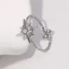 Wholesale PVD Coated Real Gold Plated 18K Gold Star 304 Stainless Steel Modern Style Simple Style IG Style Waterproof Non Tarnish Open Rings