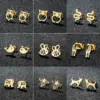 Wholesale PVD Coated 18K Gold Real Gold Plated Animal 304 Stainless Steel Cute Sweet Waterproof Non Tarnish Ear Studs