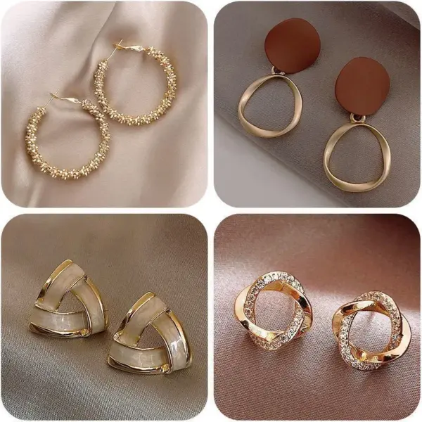 Lady Geometric Alloy Plating Artificial Pearls Women's Earrings 1 Pair