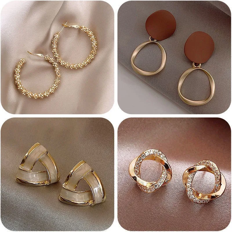 Wholesale Lady Geometric Alloy Plating Artificial Pearls Women's Earrings 1 Pair