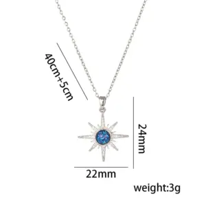 357 Asterism Star Necklace / Steel Color