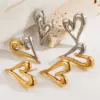 Wholesale 1 Pair Basic Sweet Commute Heart Shape Plating 304 Stainless Steel 18K Gold Plated Ear Studs