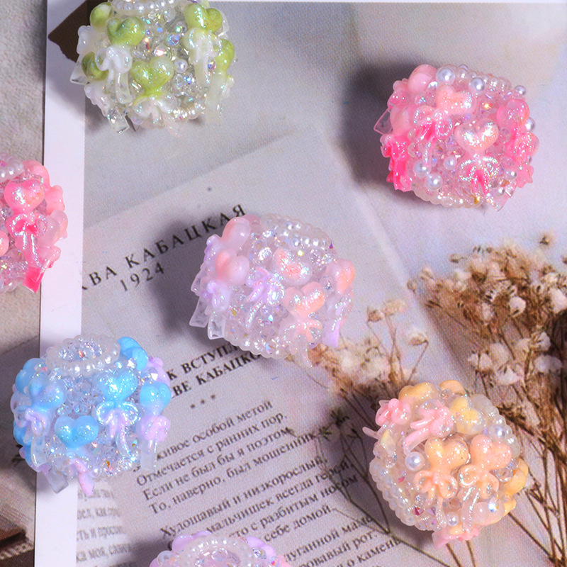 Wholesale Flash sand lymer clay straight hole loose beads DIY aessories