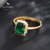 Wholesale Jewelry Elegant XUPING Square Copper Artificial Gemstones 18K Gold Plated Inlay Open Rings