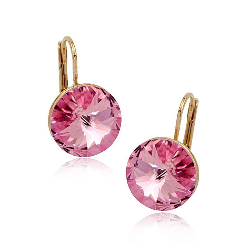 Wholesale Fashion Korean temperament simple earrings high-end multi-color crystal earrings women fresh foreign trade jewelry
