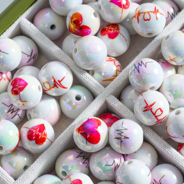 Wholesale Valentine's Day Love ECG Acrylic Beads