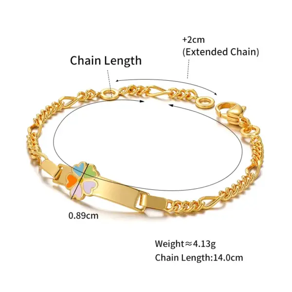Wholesale Xuping New Drop Oil Series Geometric Square Lightweight Imitation Gold Color Children's Bracelets