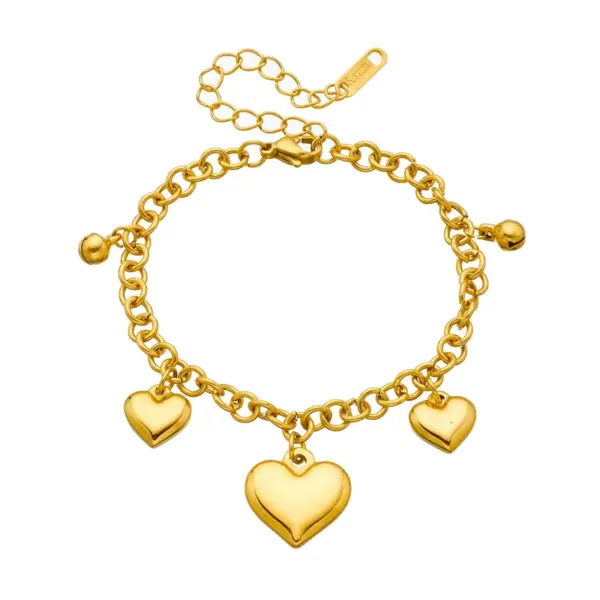 Wholesale Simple Style Classic Style Heart Shape 304 Stainless Steel Stainless Steel Bracelets In Bulk
