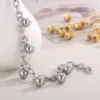 Wholesale PVD Coated 18K Gold Plated Round Solid Color Stainless Steel Simple Style Waterproof Non Tarnish Bracelets
