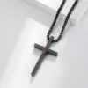 Wholesale Fashion Simple Frosted Cross Pendant Stainless Steel Necklace