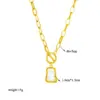 PVD Coated 18K Gold Plated Square 304 Stainless Steel Korean Style Waterproof Non Tarnish 304 Stainless Steel Necklace