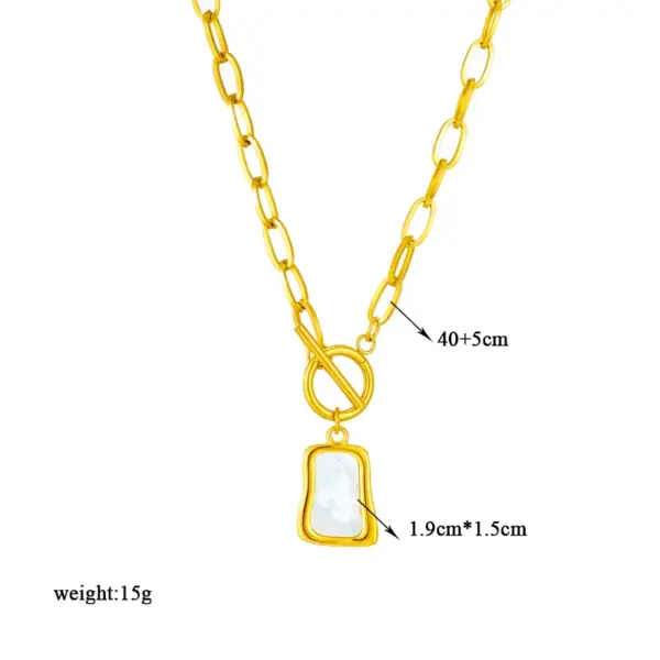 PVD Coated 18K Gold Plated Square 304 Stainless Steel Korean Style Waterproof Non Tarnish 304 Stainless Steel Necklace