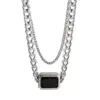 Wholesale Fashion Geometric Stainless Steel Plating Inlay Zircon Necklace 1 Piece
