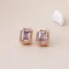 Wholesale PVD Coated 18K Gold Real Gold Plated Geometric 304 Stainless Steel Simple Style Waterproof Non Tarnish Ear Studs
