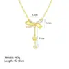 Wholesale Jewelry Sweet Simple Style Star Heart Shape Bow Knot Titanium Steel Zircon Plating Inlay Pendant Necklace