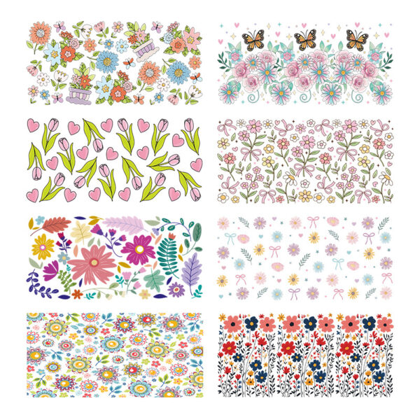 Wholesale Uv Transfer Sticker Glass Cup Crystal Label Crystal Sticker Cross-Border Exclusive for 16oz Glass Cup Special Sticker 23Cmx11Cm