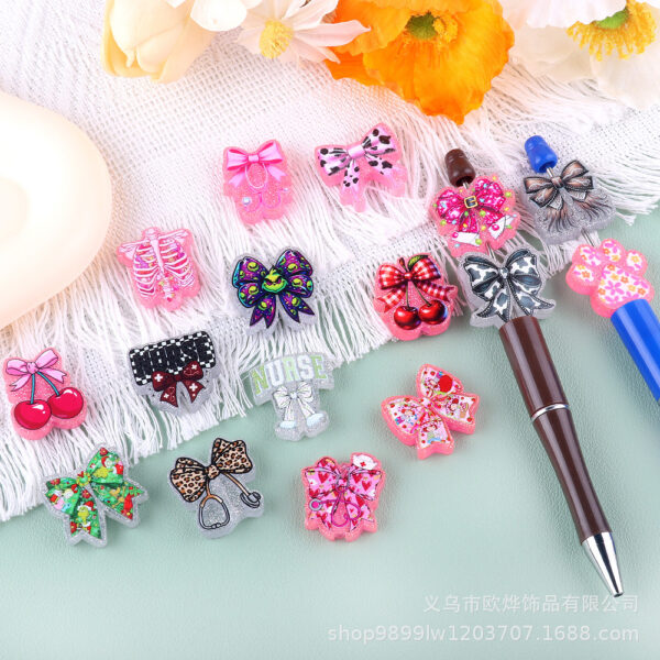 Wholesale Cartoon Bow Acrylic Beads