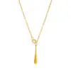 Wholesale Elegant Y-Shape Pearl Engraved Stainless Steel Necklace Multi-Layered Luxury Fashion Jewelry Pearl Agate Stone Pendant Necklace
