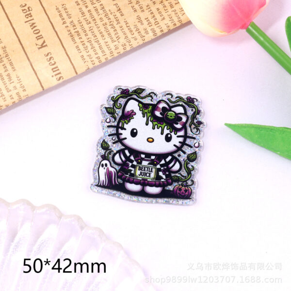 Wholesale New loose powder cross-border cartoon Halloween cute jewelry acrylic pins adorable DIY patch accessories
