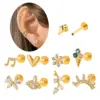 1 Piece Ear Cartilage Rings & Studs Elegant Streetwear Floral Butterfly G23 Titanium Plating Ear Cartilage Rings & Studs