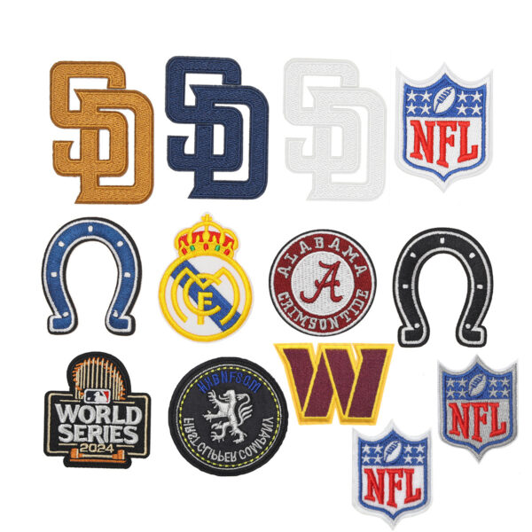 Wholesale Embroidered Cloth Stickers Adhesive Back Sports Embroidered Cloth Stickers