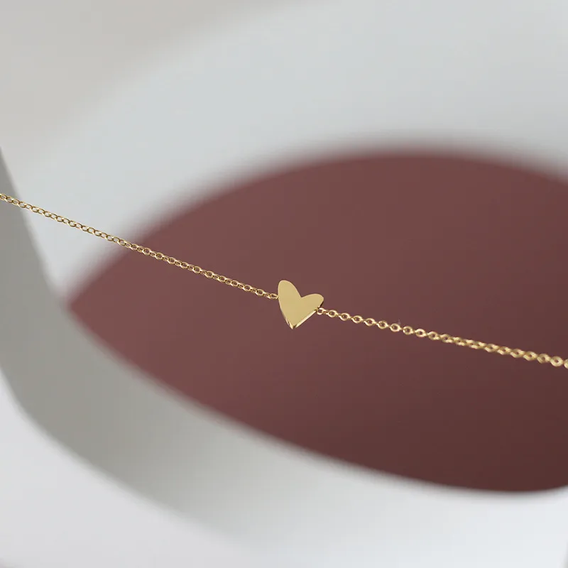 Wholesale PVD Coated Real Gold Plated 18K Gold Heart 304 Stainless Steel Simple Style Waterproof Non Tarnish 304 Stainless Steel Bracelets