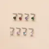 1 Piece 316L Stainless Steel Zircon Nose Rings & Studs Geometric Waterproof Non Tarnish Surgical Steel