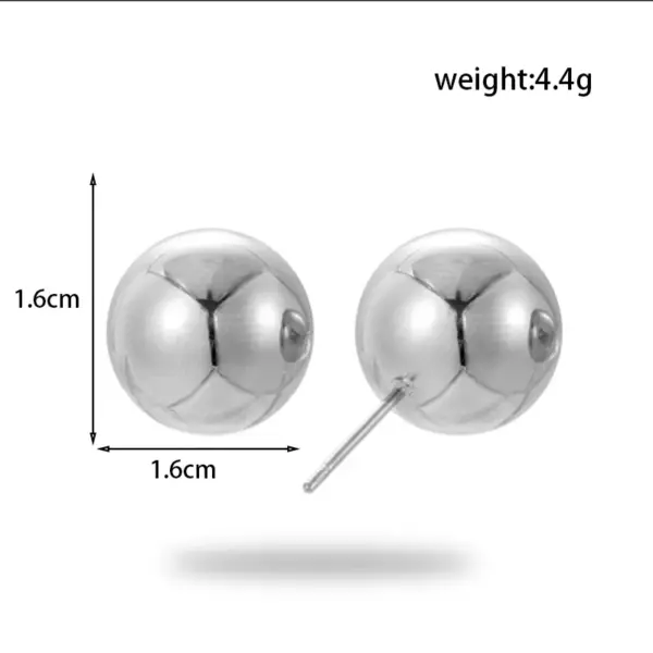 PVD Coated Round 304 Stainless Steel IG Style Simple Style Waterproof Non Tarnish Earrings Necklace