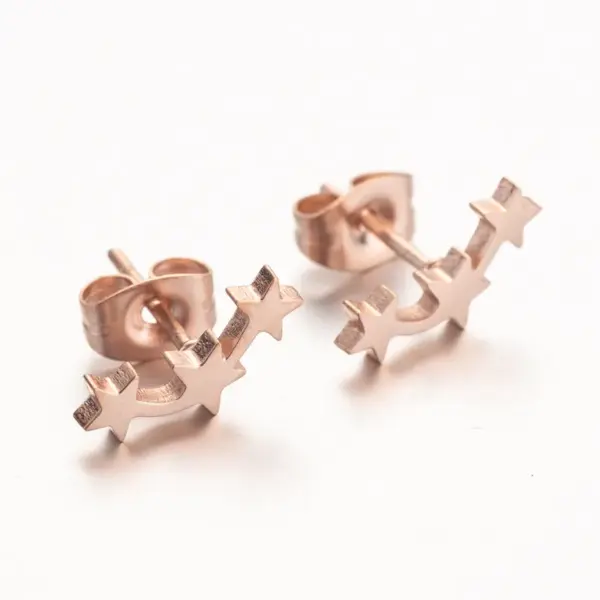 Wholesale PVD Coated 18K Gold Real Gold Plated Star 304 Stainless Steel Simple Style Korean Style Waterproof Non Tarnish Ear Studs