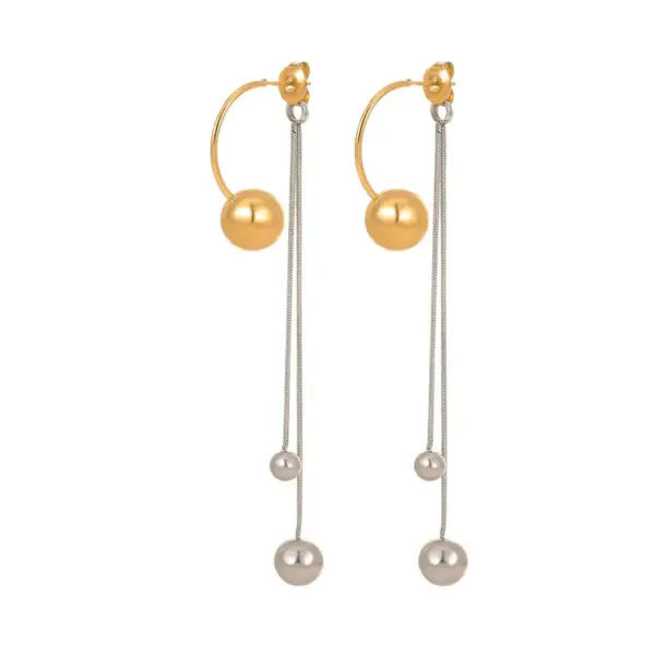 Wholesale PVD Coated Real Gold Plated Round 304 Stainless Steel Modern Style Simple Style Waterproof Non Tarnish Earrings