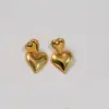 Wholesale PVD Coated 18K Gold Plated Heart Shape Stainless Steel Vintage Style Waterproof Non Tarnish Drop Earrings