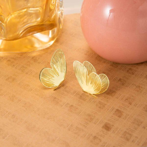 oly-56fadcb5429fd4a48b9184bdbdefcbe2 Wholesale New Chinese Style Retro High-end Ear Needle Women's Cool Metal Hollow Butterfly Ear Studs Elegant Niche Design Earrings