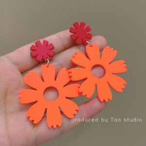 Red orange silver needle