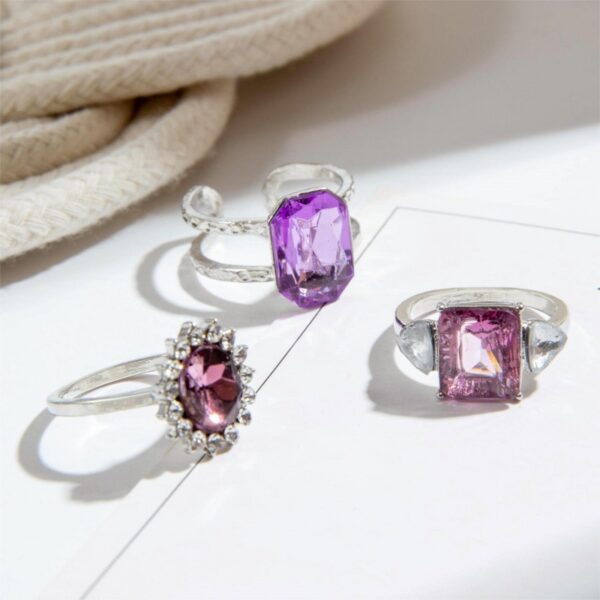 Wholesale Purple snake-shaped diamond gemstone ring