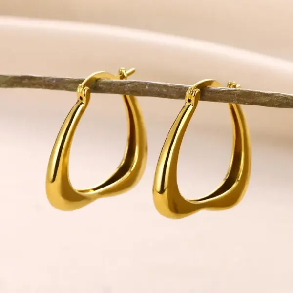 Wholesale Light Luxury Elegant Moon Water Drop Heart Women's Earrings Geometric Simple Zircon Vacuum Plating (Fired) Daily New Year Jewelry Earrings Gift