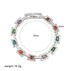 Ysj4 Colorful Crystals Steel Bracelet