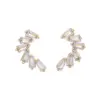1 Pair Simple Style Square Plating Inlay Copper Zircon 14k Gold Plated Ear Studs