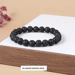 5a Natural Volcanic Stone Bracelet / Diameter 8.1-8.8mm (about 21-23 Pieces)