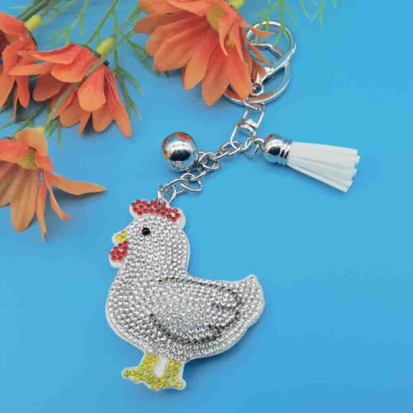 Wholesale Diamond studded hen keychain