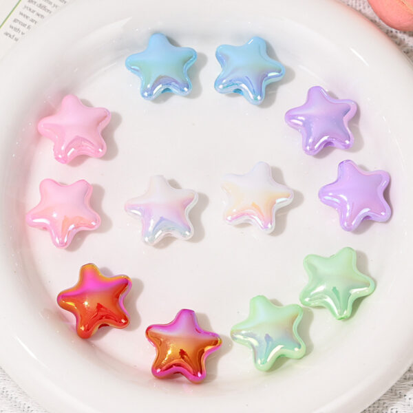 Wholesale Uv-Plated Dopamine Pentagram Shaped Beads