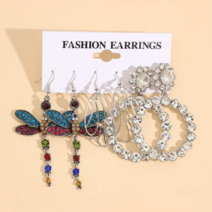 Wholesale Retro Dragonfly Wing Alloy Earrings