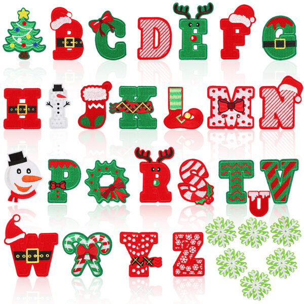 Wholesale Christmas embroidery cloth stickers letters patch