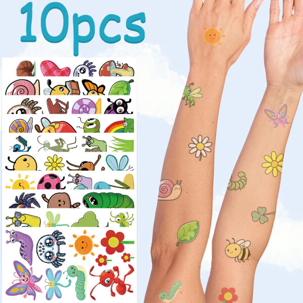 Wholesale 10 Sheets/Pack of New Cross-Border Cartoon Cute Animal Tattoo Stickers for Party Decoration, Arm and Face Stickers