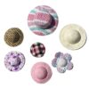 Wholesale Color floral hat imitation straw hat green plant decorative doll hat DIY craft hat papyrus 5cm